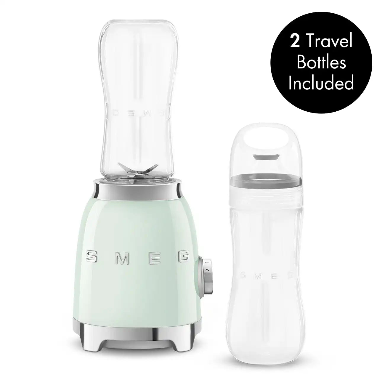 Personal Blender with 2 Travel Bottles - Retro-Style Pastel Green
