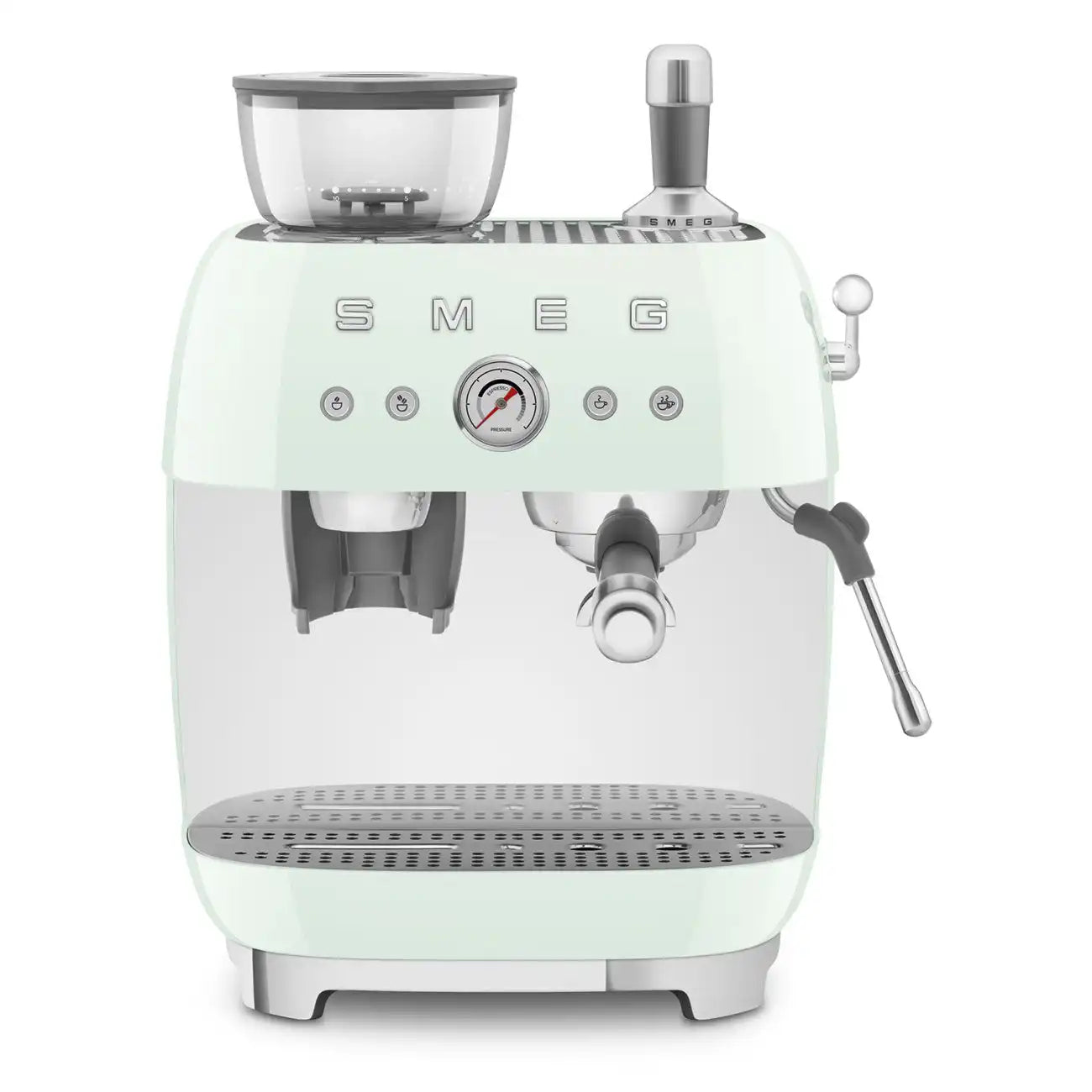 Espresso coffee machine Retro-style Pastel green Glossy